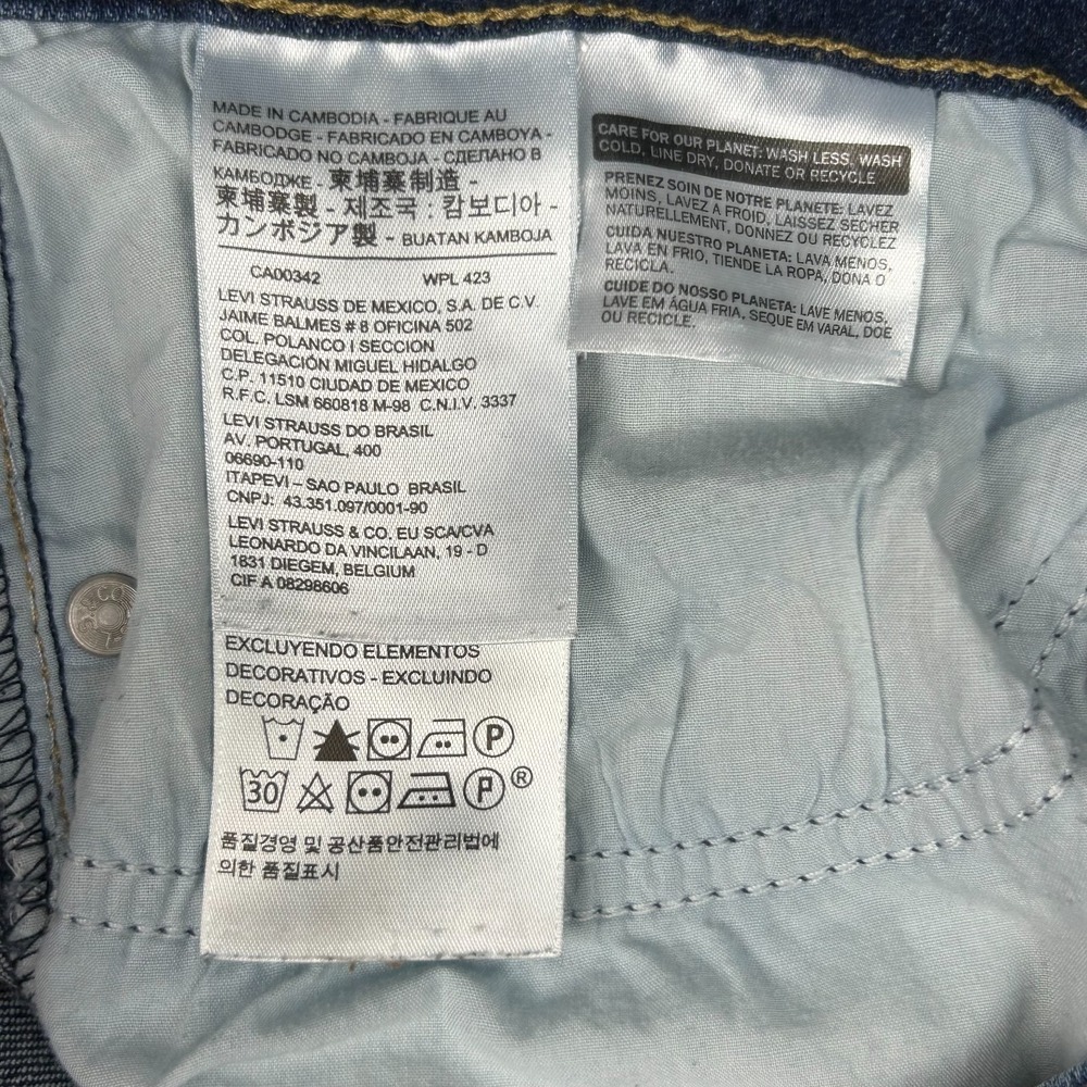 Levi's 711 Skinny Jeans Womens 30 Blue Denim Whiskered Cotton Stretch Streetwear - Picture 9 of 16